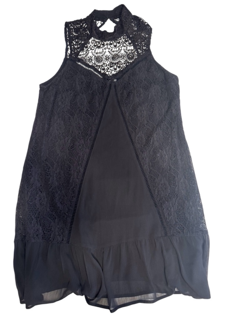 Abercrombie & Fitch Black Lace High-Neck Dress Size L